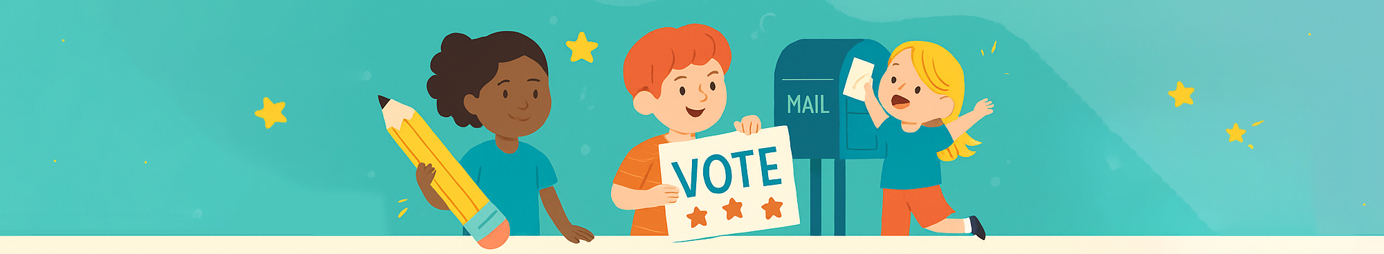 Kids working together illustration