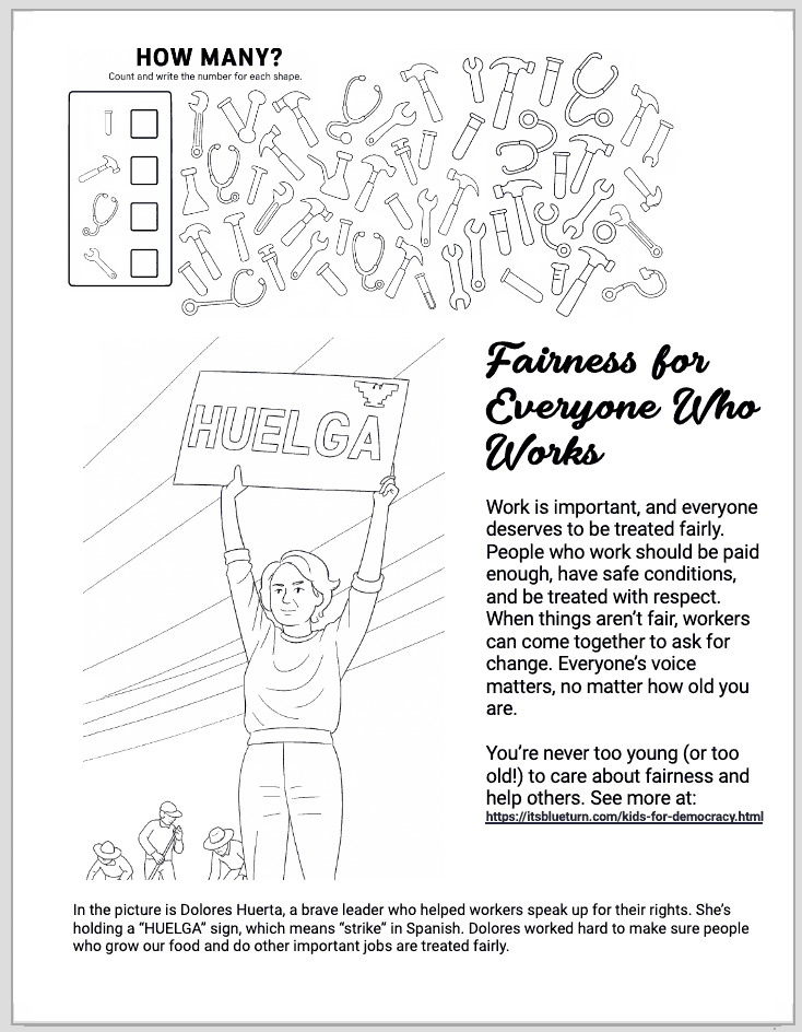 Dolores Huerta coloring page thumbnail